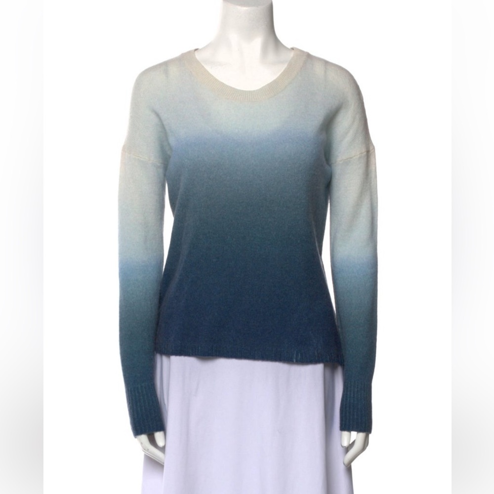 White + Warren Gradient Blue cashmere Sweater
